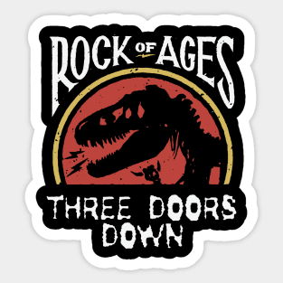 3 doors rock on ages Sticker